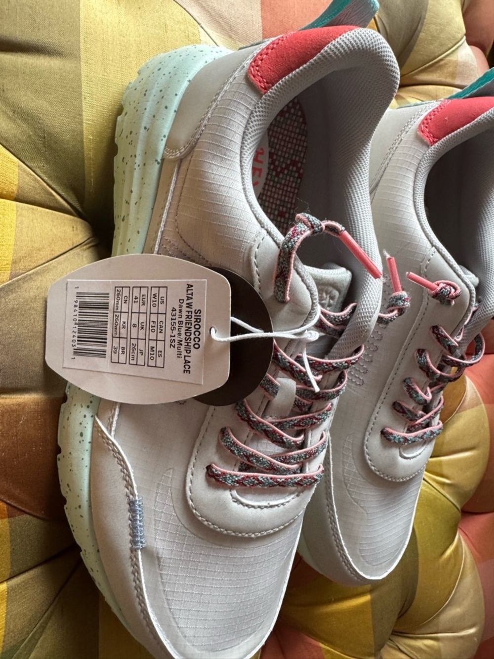 Hey Dude Ladies Grey & Turquoise Sirocco Alta Friendship Lace Shoes Size 10 $80 - Picture 6 of 10